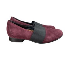Unstructured by Clarks Shoes Womens 7M Loafer Wine Suede Un Blush Lo