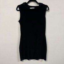 Joseph Ribkoff Black Sleeveless Bodycon Mini Dress Mock Neck Size 6 LBD Cocktail