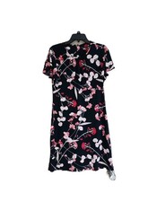 Tommy Hilfiger Women's Blue Multi Floral Print Short Sleeve Dress Sz 8