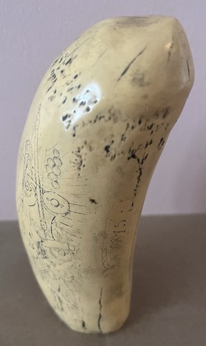 Vintage Napoleon Bonaparte & 1815 Cannon Scrimshaw On Resin Sperm Whale Tooth - Picture 10 of 16