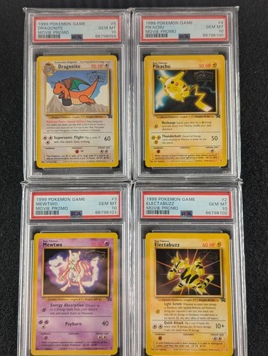 Pokémon Movie Black Star Promo Complete Set PSA 10 Sequential Pikachu, Dragonite