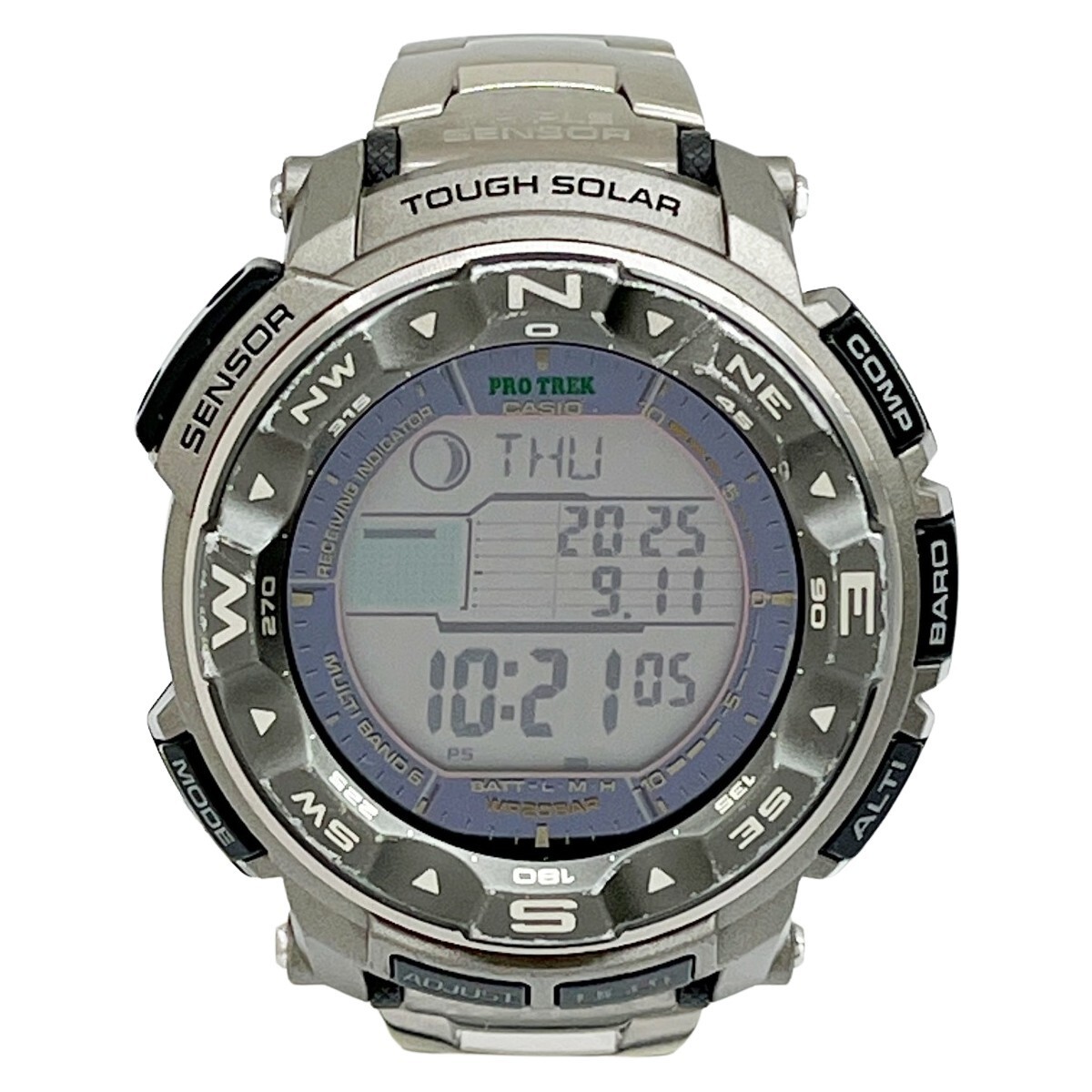 Casio Pro Trek PRW-2500T Titanium Solar Radio Watch Used Men's