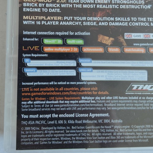 Red Faction Guerrilla PC Game Complete Manual & Install Key Very Good Cond - Picture 7 of 8