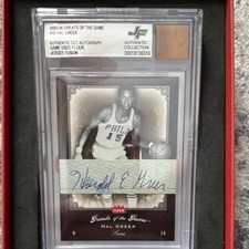 2005-06 Fleer Greats Hal Greer Cut Auto Game Used Floor 76ers GG-HG BGS