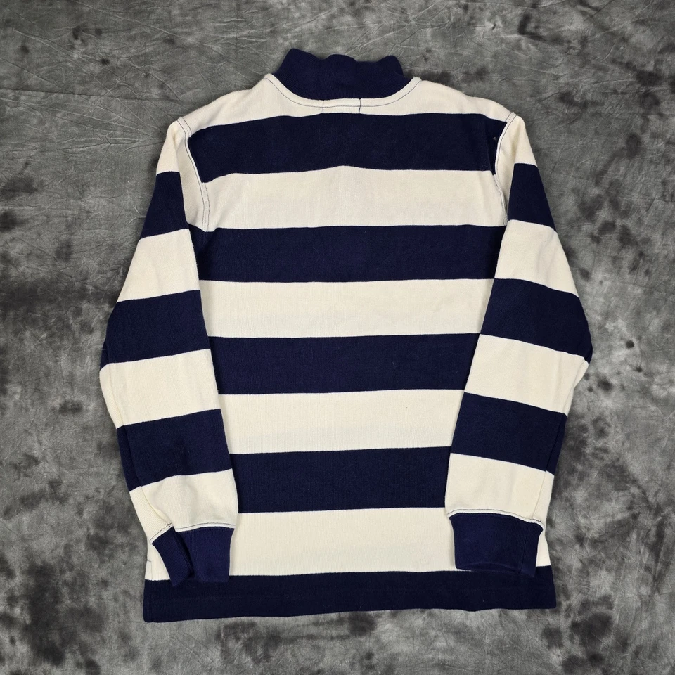 Suéter Polo Ralph Lauren Niños Jóvenes Grande 14-16 Rayas Cuarto Cremallera Pullover Foto 3 de 4