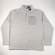 Under Armour Men's XXL Specialist Henley 2.0 Light Gray Pullover Sweatshirt