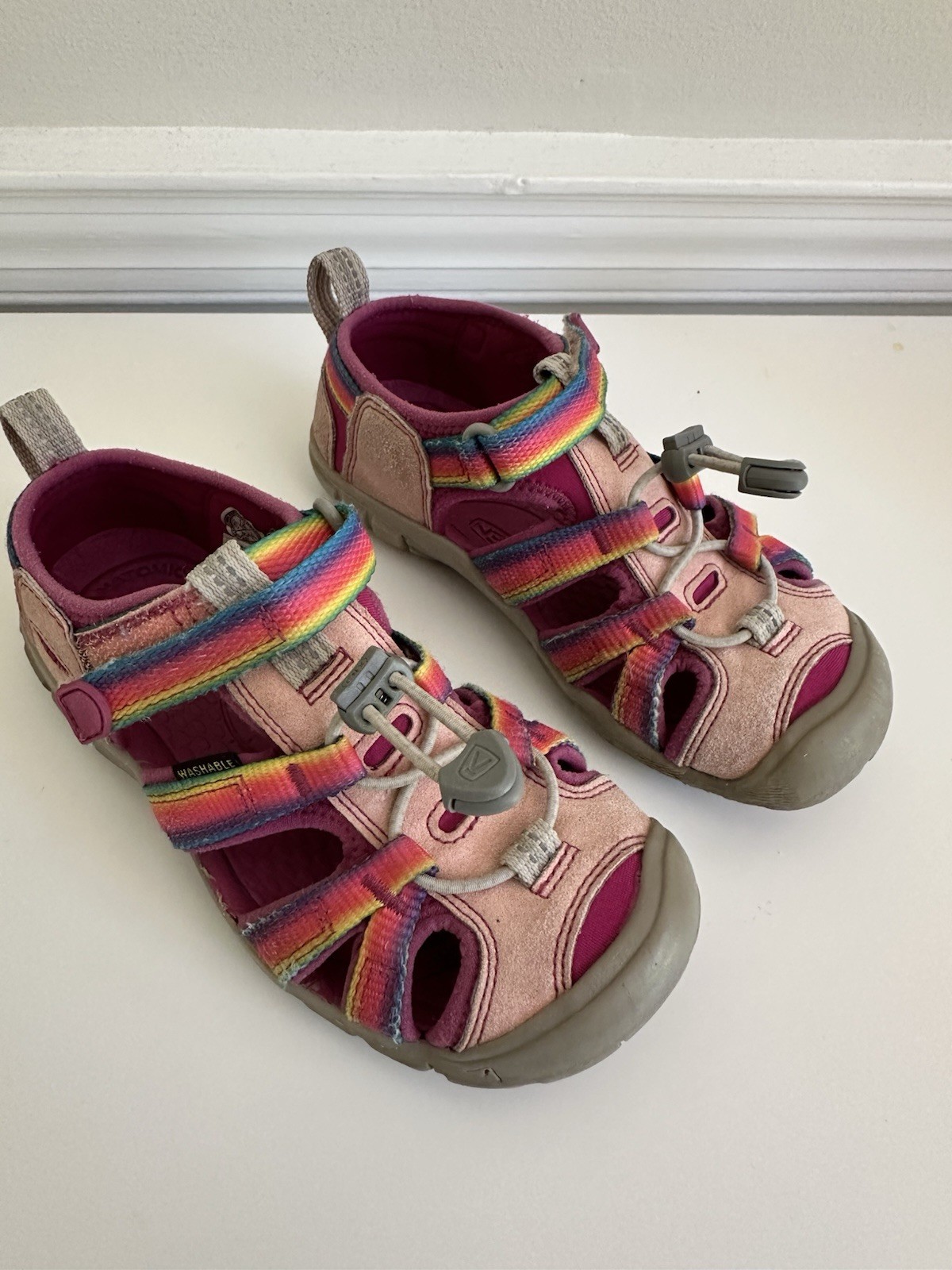 Sandali KEEN bambino Seacamp 2 CNX punta chiusa festival arcobaleno fucsia taglia 12