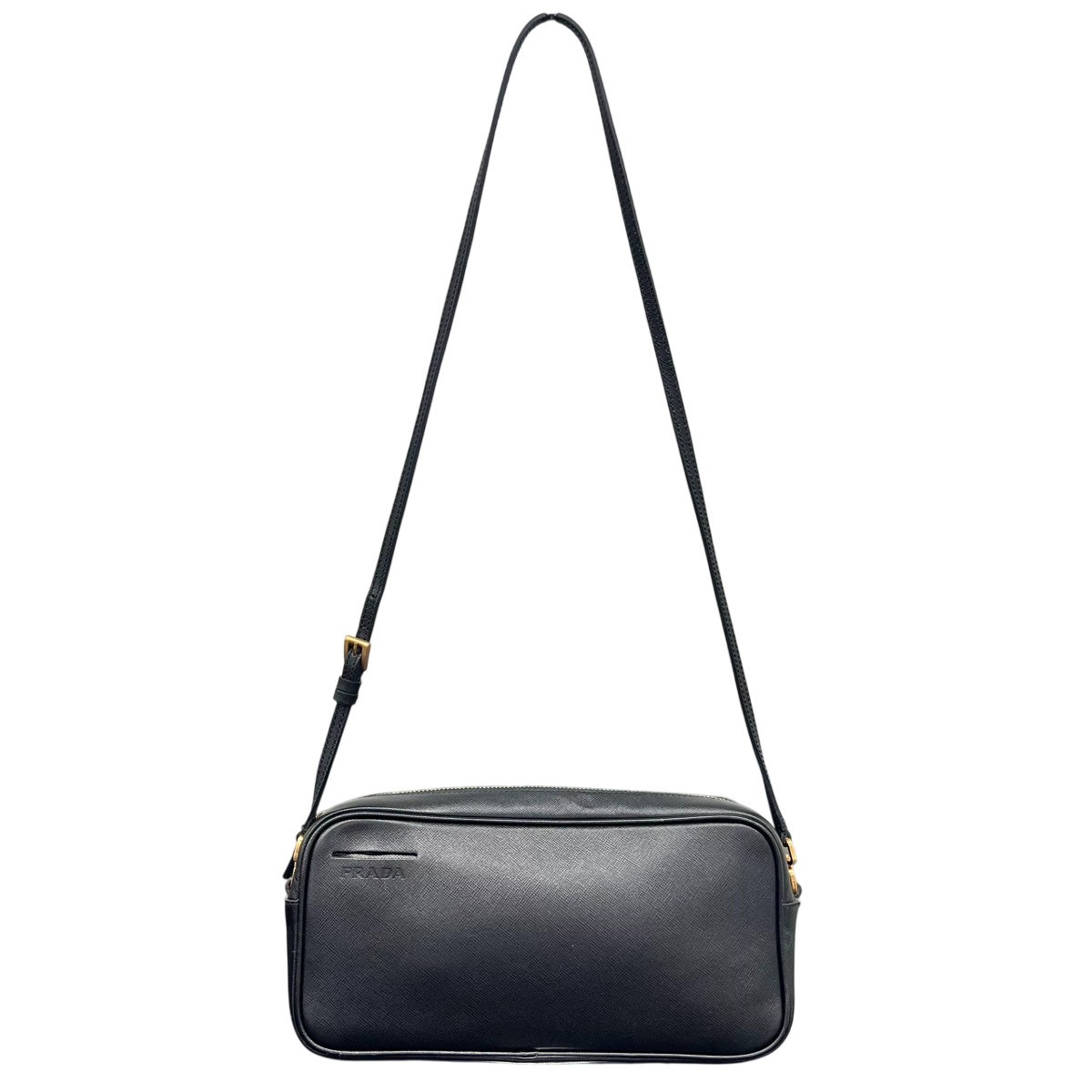 Excellent Condition PRADA Saffiano Leather Shoulder Bag BT0077 Black for Women A thumbnail 2