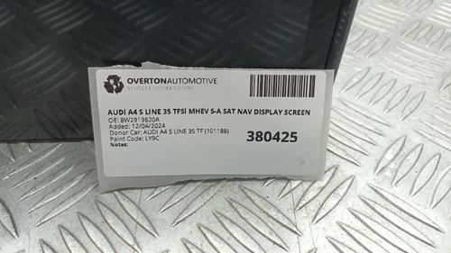 AUDI A4 S LINE 35 TFSI MHEV S-A SAT NAV DISPLAY SCREEN 8W2919620A - Picture 6 of 10