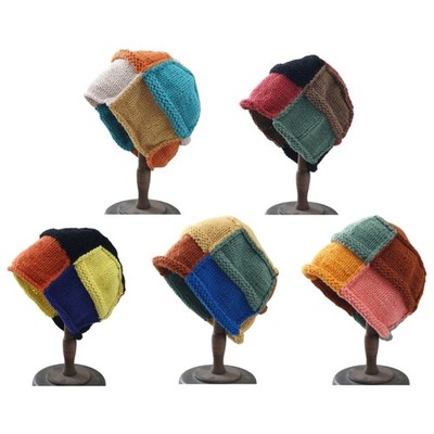 Multifunction Knitted Hat Split Color Household Decorative Winter Outdoor Supply