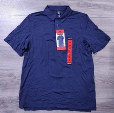 Kirkland Signature Polo Mens Medium Blue Performance 4-Way Stretch