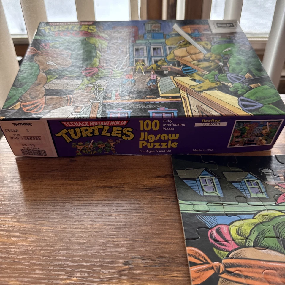 Casa en la azotea Teenage Mutant Ninja Turtles 1987 vintage 100 piezas Puzzle Completo Foto 4 de 4