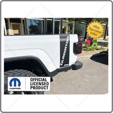CONJUNTO - Calcomanía gráfica a rayas laterales para cama Jeep Gladiator NEGRO MATE SJ0M2