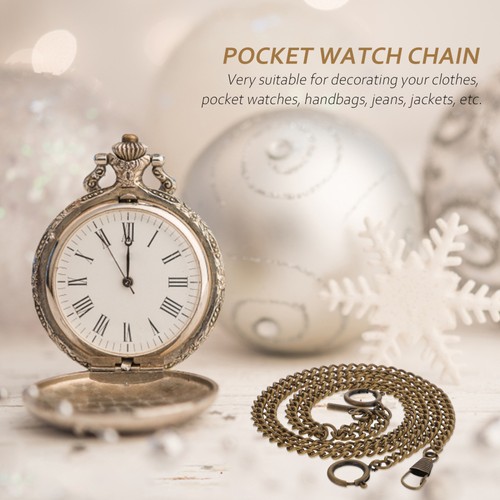 2 Count Pocket Watch Chain Replacement for Watchchain Man Metal Pendant Chains - Picture 4 of 12