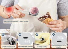 Frost Joy Heated Ice Cream Scoop, Rechargeable, Waterproof, Easy Release 