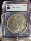 1891 O Morgan Dollar XF 45 ICG Silver $1 Coin