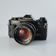 CLA d Canon AE 1 Program Black FD 50mm F 1.4 S.S.C. MF Film SLR Camera from Japa