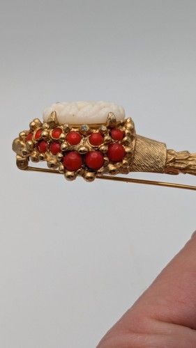 Vintage Signed DeNicola Gold Tone Scepter Brooch - Picture 21 of 24