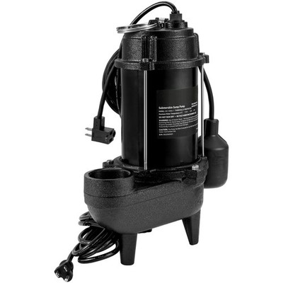 Submersible Sewage Pump, 3/4 HP, 5880 GPH, 1050W, Durable Cast Iron, Includes 2''