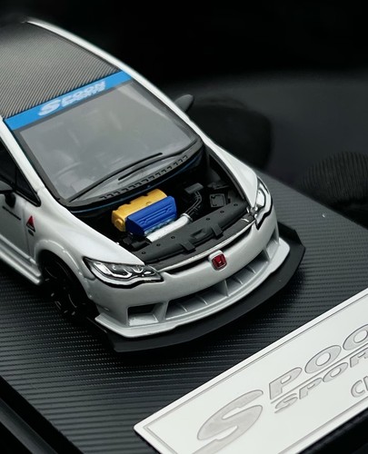MT 1:64 White JDM Civic Type R FD2 Spoon Sports Model Diecast Metal Car - Picture 6 of 17