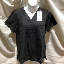 Mandala Scrubs Women Mandarin 1-Pocket Top Size Small Color Black NWT