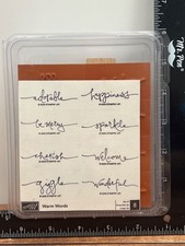 2006 STAMPIN' UP WARM WORDS WOOD MOUNTED RUBBER STAMP SET OF 8