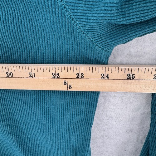 Ecko Unltd Shirt Thermal Mens XL Teal Blue Waffle Knit Logo Long Sleeve Y2K - Picture 5 of 7