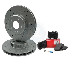 FOR MERCEDES C180 AMG SPORT BONDED FRONT BRAKE DISCS BREMBO PADS SENSOR 318mm