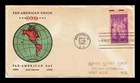 DR JIM STAMPS US COVER PAN AMERICAN UNION 50TH ANNIVERSARY FDC SCOTT 895