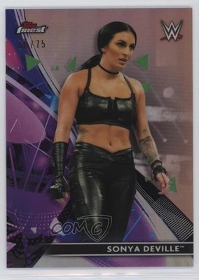 2021 Topps Finest WWE Rose Gold Refractor 60/75 Sonya DeVille #72 12sd