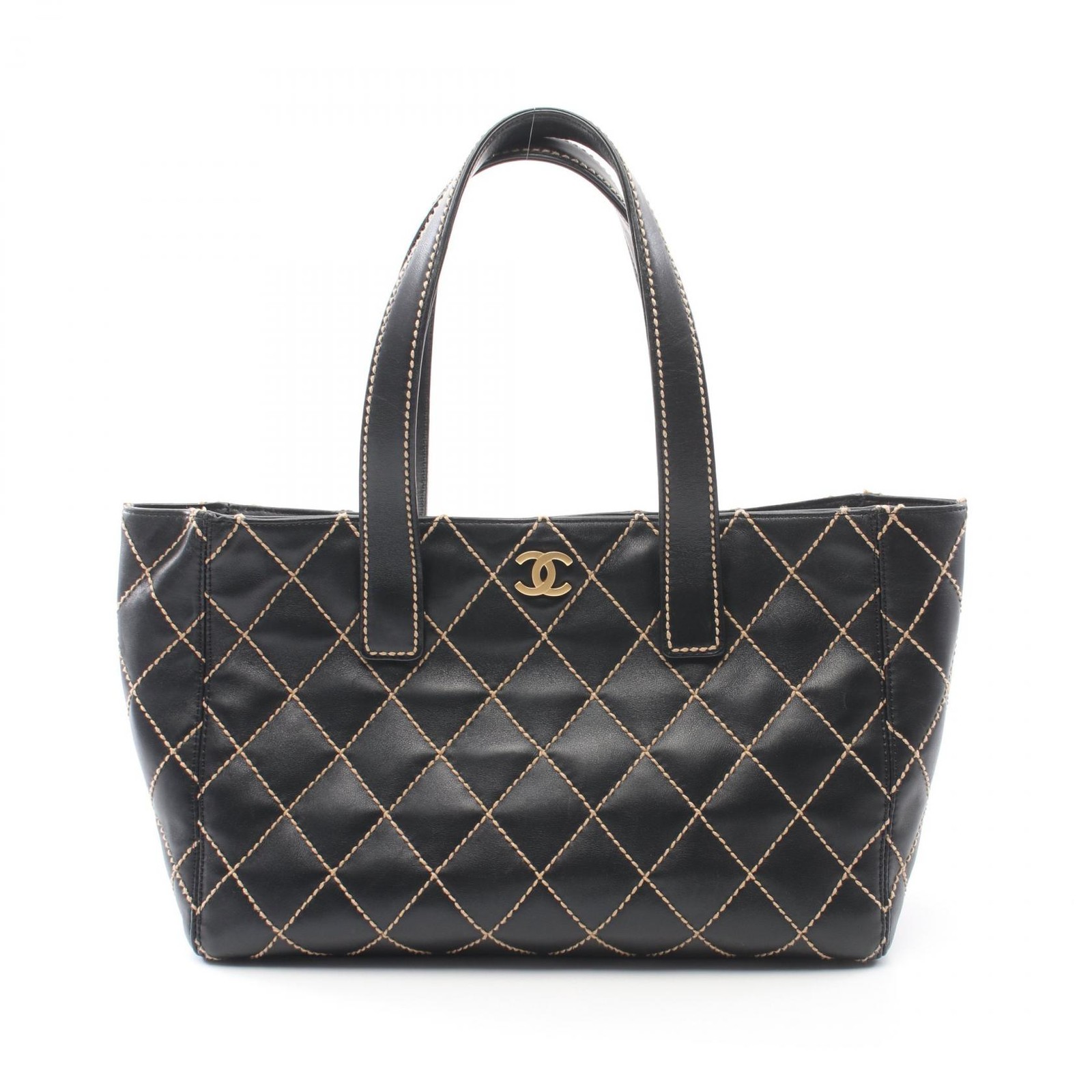 Chanel Wild Stitch Leather Tote Bag in Black r10_0806