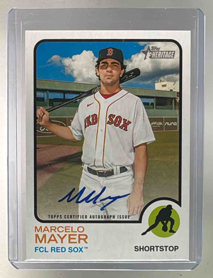 Marcelo Mayer 2022 Topps Heritage Minor League #ROA-MMR Real One Auto