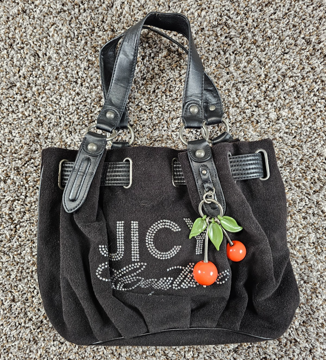 Juicy Couture Daydreamer Rhinestone Spell Out w/Cherry Charm Tote