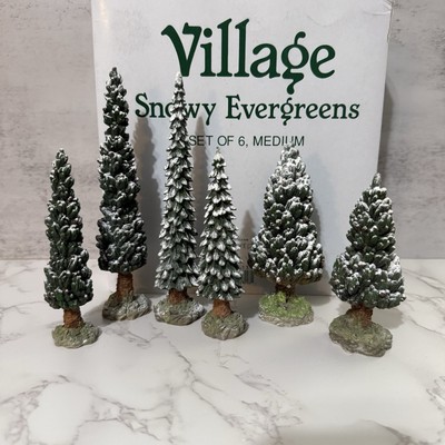 Department 56 1995 Snowy Evergreens Set of 6 Medium #52613 Boxed Retired