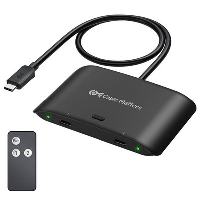 Cable Matters 20Gbps USB C KVM Switch for 2 Computers, 140W PD, Black