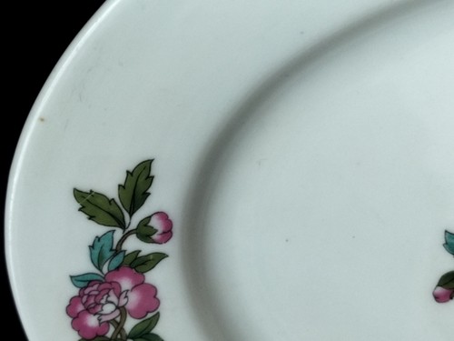 Piatto vintage Union T Cecoslovacchia 12,5x8,5" rosa e verde floreale - Foto 5 di 8