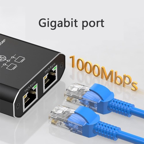 Switch Ethernet 2 Porte 1000Mbps Switch di Rete LAN RJ45 1 a 2 sdoppiatore - Foto 2 di 12