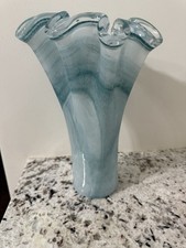 vtg murano italian art glass Handkerchief Stretch Swirl Vase