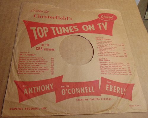 78RPM 10" Capitol Nat King Cole /CBS Chesterfield's Top Tunes on TV sleeve - Picture 4 of 4