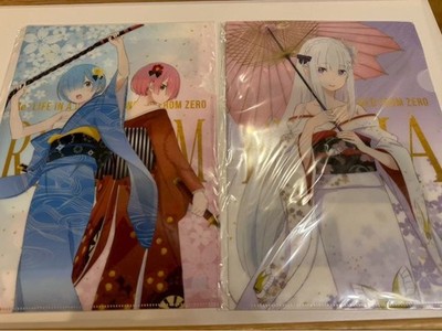 Re:Zero Clear File Set 2pcs Sega Game Center Campaign 2020 Unopened Mint