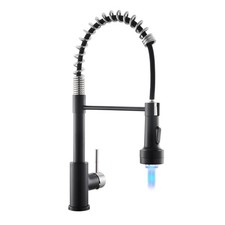 GIMILI Kitchen Faucet with Pull Down Sprayer Single Hole Stainless Steel LED ...