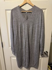 UNIQLO 100% WOOL SWEATER DRESS NATURAL FIBERS GREY