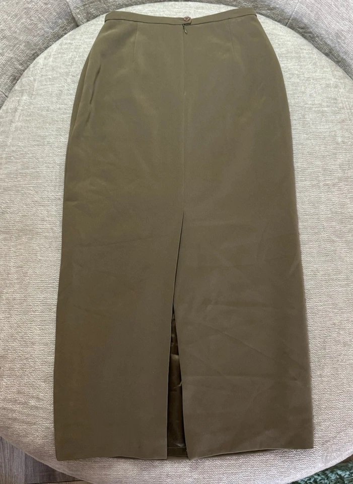 Falda recta para mujer Austin Reed verde oliva gamuza talla 8 Foto 4 de 4