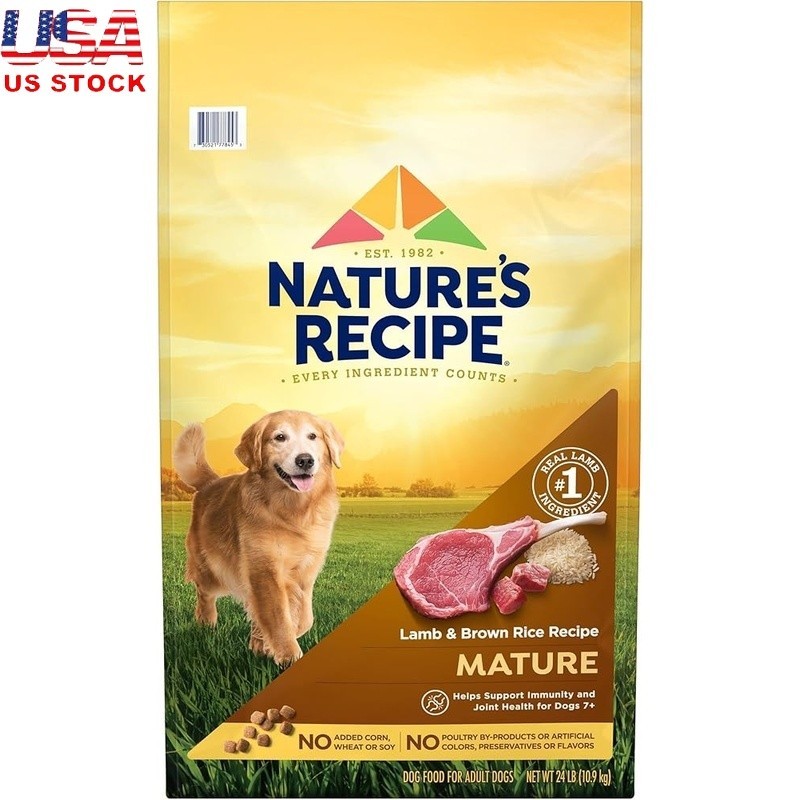 Lamb Rice Nutritional Support Senior Dogs 24lb Bag New