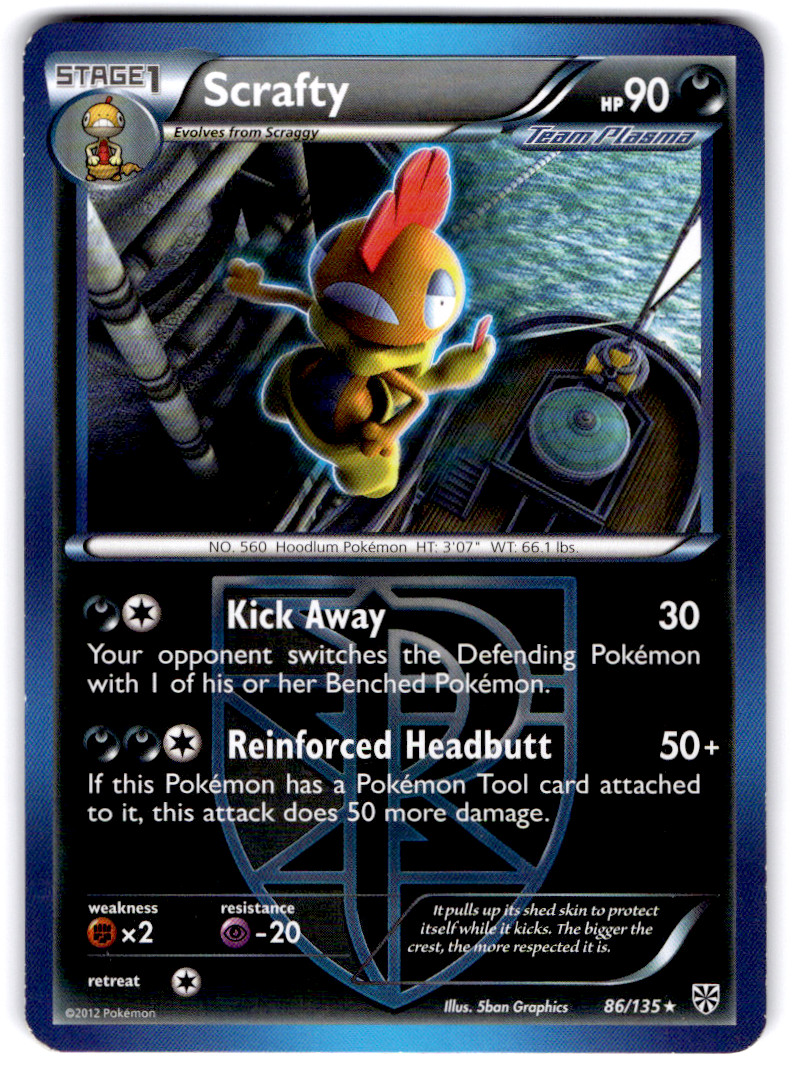 Scrafty (Team Plasma) Rare Plasma Storm 86/135 LP