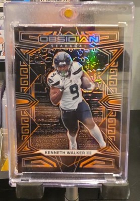 2023 Panini Obsidian - Kenneth Walker III #91 Electric Etch Orange /49