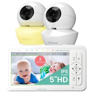 4X Zoom Split-Screen Baby Monitor with 4000mAh Battery