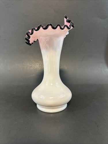 Fenton Jack in the Pulpit 8 Zoll Black Rose Crest Ruffled Rim Vase Rare Vintage 1950s - Bild 10 von 11