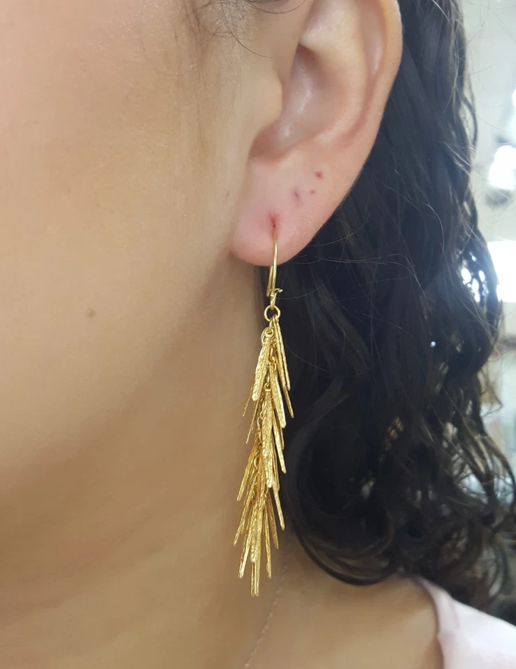 Pendientes colgantes Roberto Coin oro amarillo 18K 2,7" 9,5 gr Foto 2 de 4