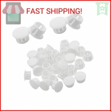 Qjaiune 1/2 Inch / 13mm Hole Caps White Plastic Hole Plugs, Flush Mount Hole Plu